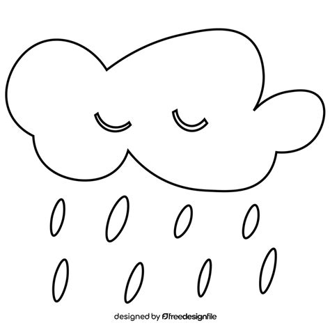 Rain cloud illustration black and white clipart free download