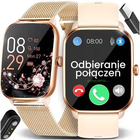 SMARTWATCH ZEGAREK DAMSKI POLSKIE MENU ROZMOWY SPORT ZDROWIE KOBIETA