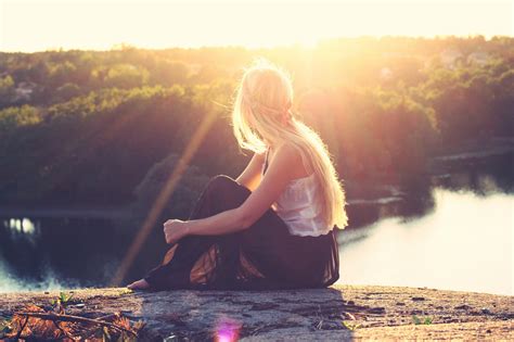 Wallpaper Sunlight Women Blonde Sunset Long Hair Nature