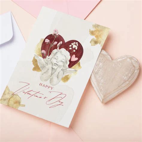 Vintage Valentine Cupid Angel Thank You Card Zazzle