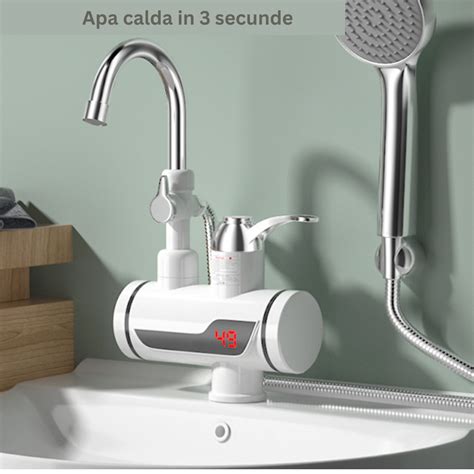 Robinet Electric Cu Para Dus Pentru Apa Calda Instant Montare Pe