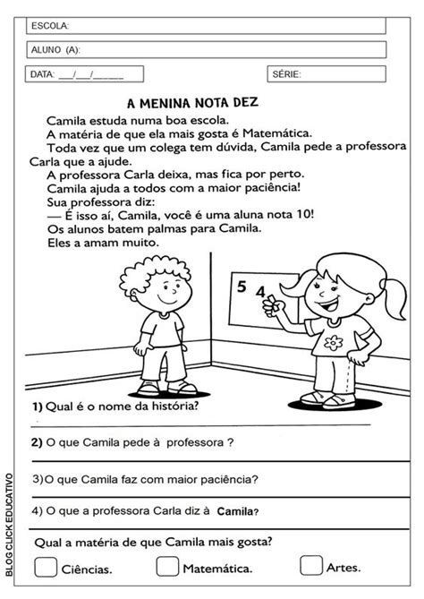 Lina Coelho Textos Curtos Com InterpretaÇÃo 1º Ano Fundamental