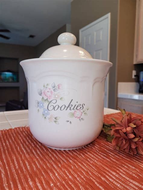 Pfaltzgraff Tea Rose Cookie Jar Vintage Ceramic Etsy