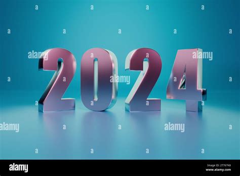 Bold Metallic Numbers For 2024 New Year Stock Photo Alamy