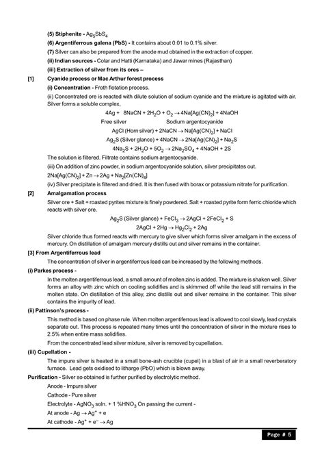 Metallurgy Notes For Class Iit Jee Neet