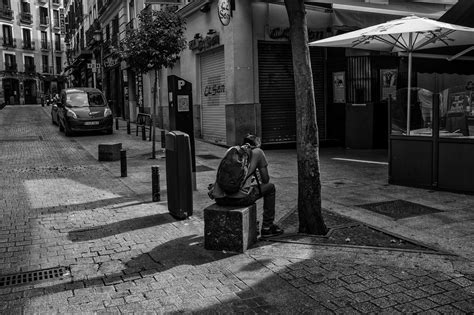 Sfondi Madrid Strada Bianco E Nero Bw Monocromo Spagna Europa