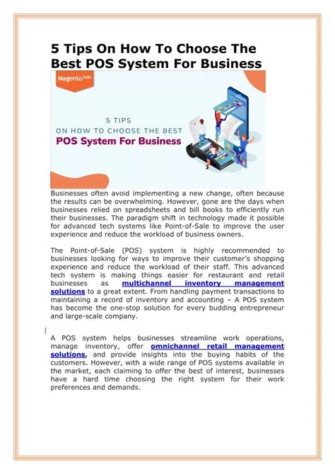 Ppt 5 Tips On How To Choose The Best Pos System For Business Powerpoint Presentation Id 11484364