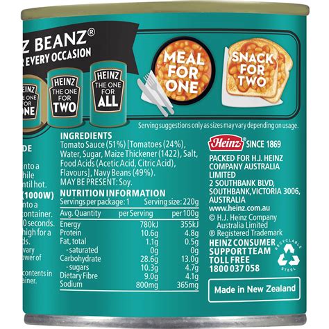 Heinz Baked Beans Tinned Beans In Tomato Sauce Breakfast 220g Woolworths