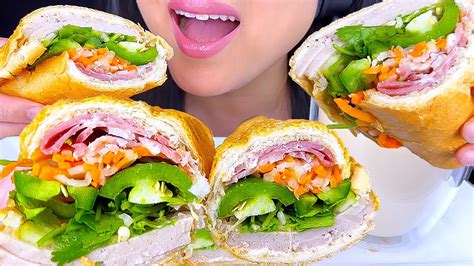 Asmr Ham Combo Sub Sandwich And Iced Soy Milk Eating Sounds Asmr Phan