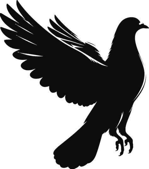 Pigeon Silhouette Vector Illustration On White Background Premium Ai