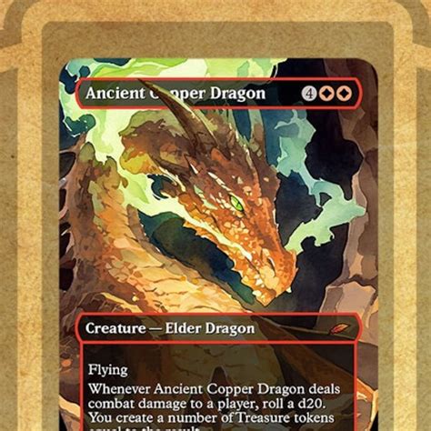 Mtg Ancient Copper Dragon Proxy Etsy