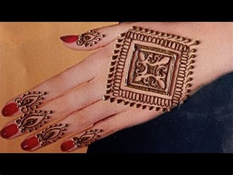 Simple Henna For Back Hands Square Mehndi Design YouTube