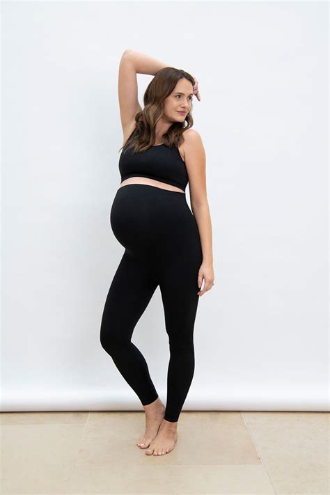 Black Ultimate Seamless Maternity Leggings Lovall