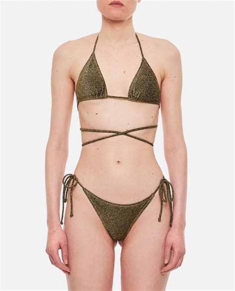 Reina Olga Miami Lurex Bikini Set In Brown ModeSens