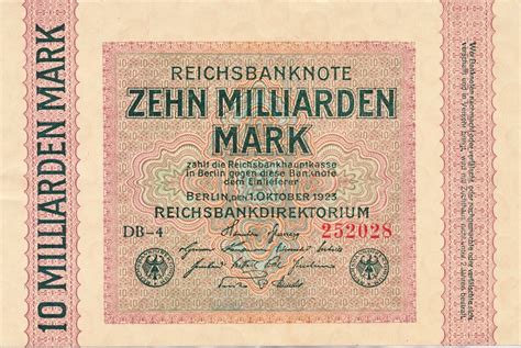 Deutschland Deutsches Reich Milliarden Mark Geldschein Banknote