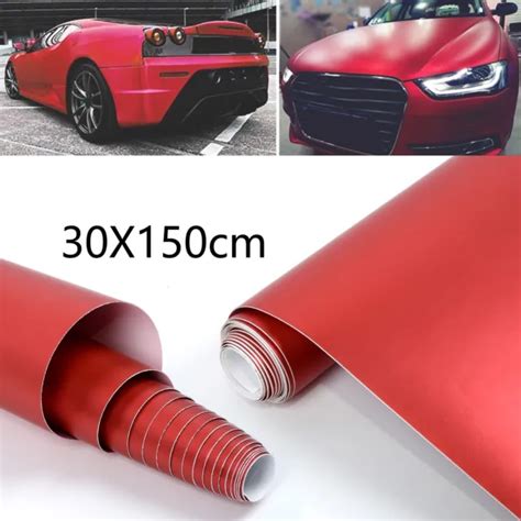 Autocollant Film Vinyle Rouge Mat Chrome Mat Autocollant Voiture Sans