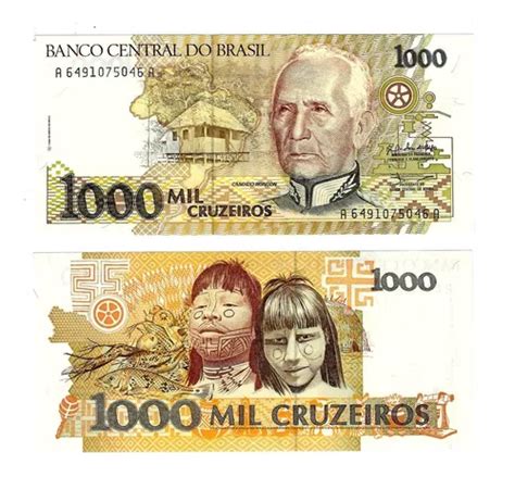 Brasil Billete 1000 Cruzeiros 1990 Unc Cuotas sin interés