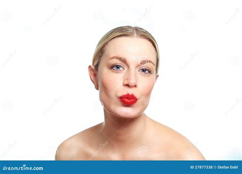 Blonde Female Woman Pouting Stock Photo Image Of Blonde Lips 27877338