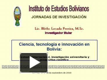 Ppt Jornadas De Investigaci Powerpoint Presentation Free To View