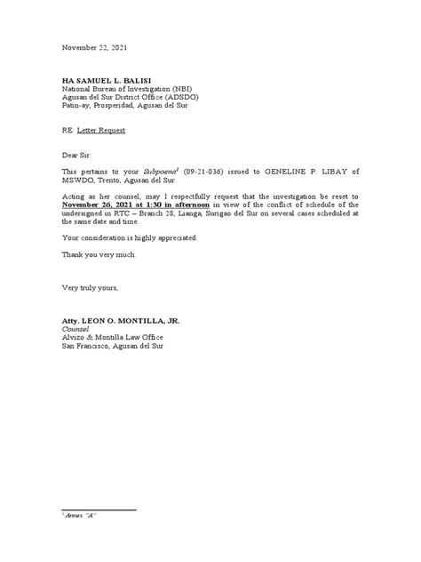 Letter Request Nbi Pdf