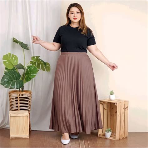 Jual Rok Plisket Jumbo Rok Plisket Hyget Ukuran Jumbo Super Premium Rok Dewasa Ori Aura Shopee