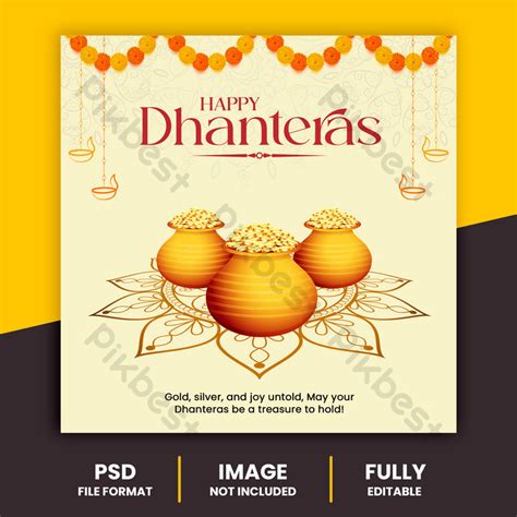 PSD Vector Dhanteras Instagram Social Media Poster | PSD Free Download ...