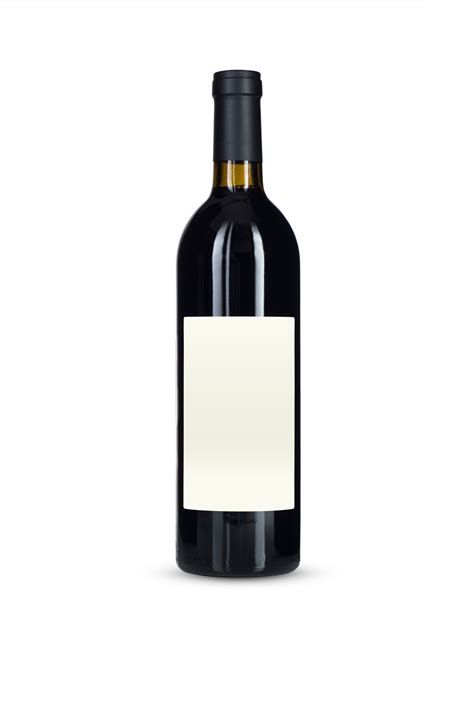 Transparent Png Dark Wine Bottle With Blank Label And Black Foil