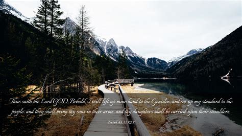 Isaiah 4922 Kjv Desktop Wallpaper Thus Saith The Lord God Behold I