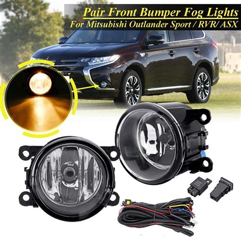 Pair Fog Light Lamp Front Bumper Light With Bulb Harness For