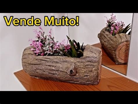 Vaso Tronco Diy Vaso De Cimento Ganhe Dinheiro Trabalhando Em Casa