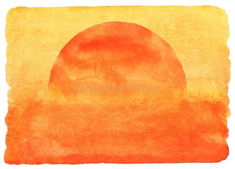 Ilustra O Da Aquarela Do Por Do Sol Ou Do Nascer Do Sol Ilustra O