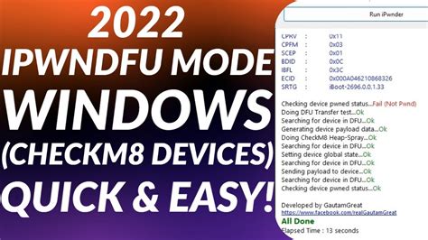Get Checkm8 Devices to PwnedDFU Mode Windows10/11 | iPwnDFU Windows 10/ ...