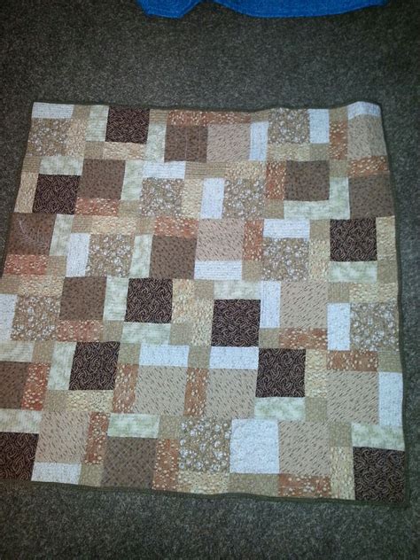 Disappearing 9 Patch In Various Browns And Whites Nine Patch Quilt