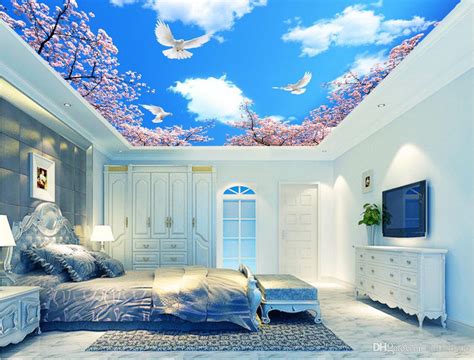 3d Wall Murals Wallpaper For Walls 3 D Ceiling Murals Wallpaper Custom