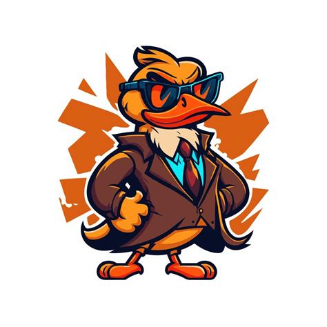 Cool Duck Or Goose Character Logo Mascot Icon For Branding In Cartoon