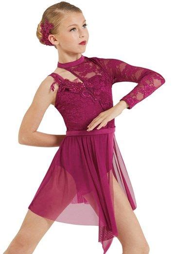 Asymmetrical Neck Half Skirt Leotard Weissman® Dance Outfits Pretty Dance Costumes Dance