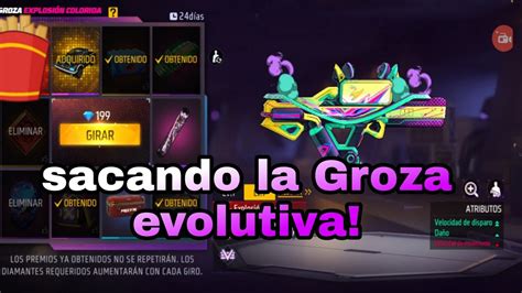 GIRANDO LA RULETA MAGICA GROZA EXPLOSION COLORIRA FREE FIRE GROZA