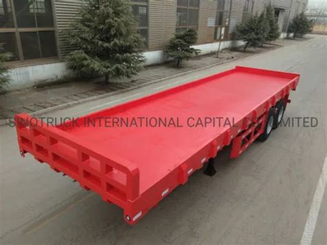 Heavy Duty Axles Flatbed Container And Bulk Cargo Truck Semi Trailer