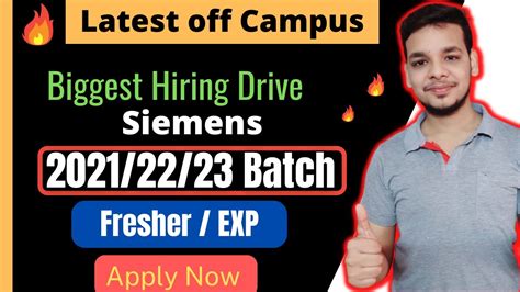 Siemens Biggest Mega Hiring Ever Latest Off Campus Job 2021 2022