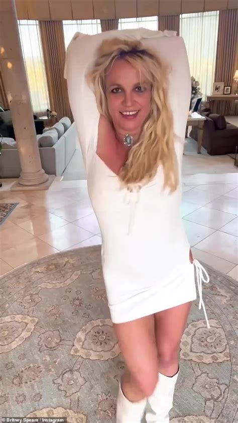 Britney Spears Shows Off Some Leg In A White Mini Dress Trends Now