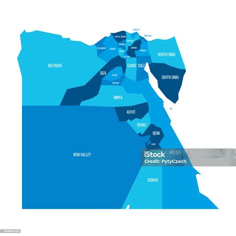 Egypt Political Map Of Administrative Divisions Stock Illustration