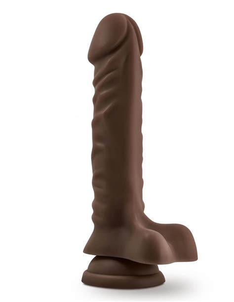 DR Skin Plus 9 Inch Posable Dildo With Balls Chocolate