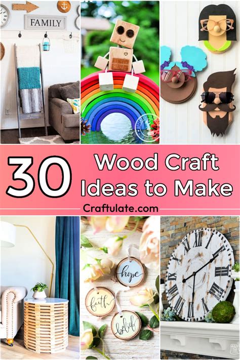 30 Simple Wood Craft Ideas To Make Craftulate