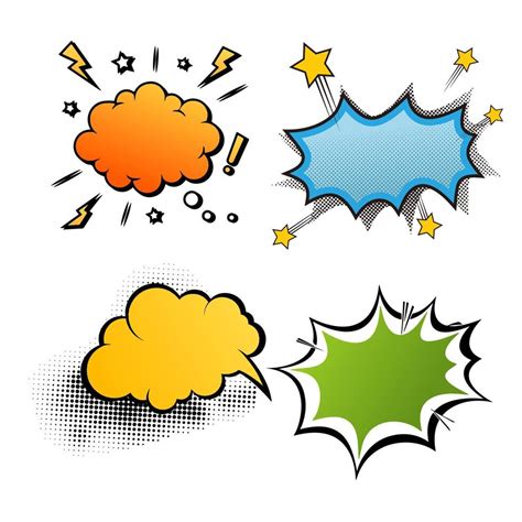 Comic Speech Bubbles Set With Different Emotions Vector Bright Dynamic