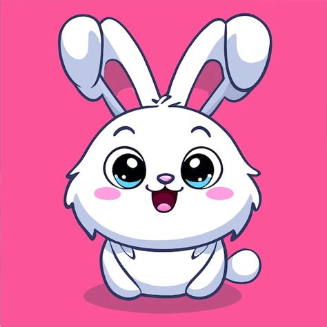 Premium Vector Cute Happy Easter Bunny Rabbit Hand Drawn Flat Stylish