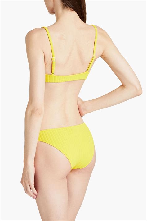 Solid And Striped Ribbed Triangle Bikini Top The Outnet