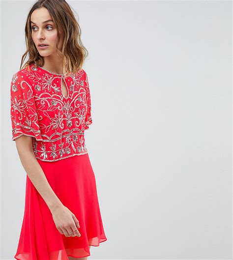 Frock And Frill Embellished Top 2 In 1 Skater Dress 25 Asos Lookastic