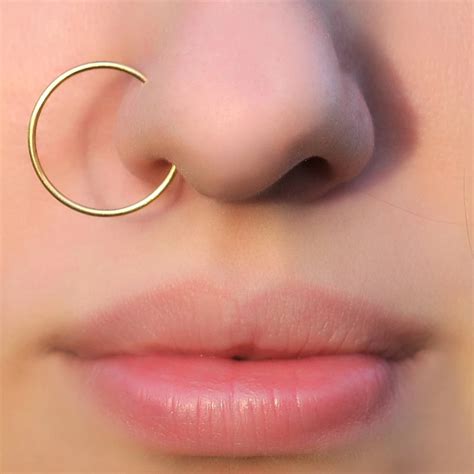 15mm Big Nose Ring Handmade Piercing Jewelry Gold Filled 925 Silver Vintage Custom Ring Septum