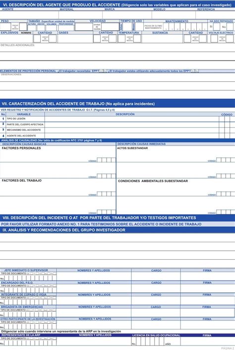 Formato De Investigacion De Incidentes Y Accidentes De Trabajo