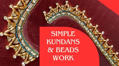 New Maggam Work For Beginners With Normal Needlekundan Workbeads Work